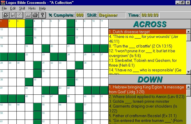 Скриншот из игры Logos Bible Crosswords