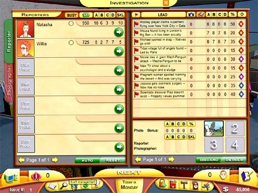Скриншот из игры Tabloid Tycoon