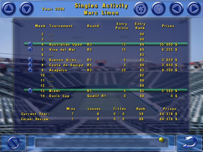 Скриншот из игры Tennis Elbow 2009