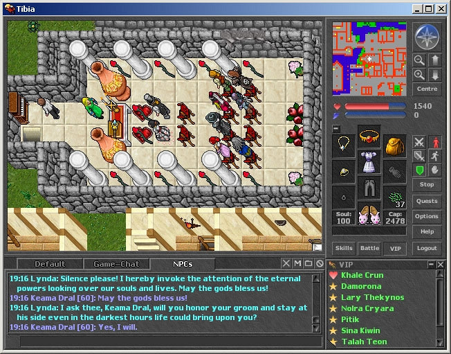 Скриншот из игры Tibia