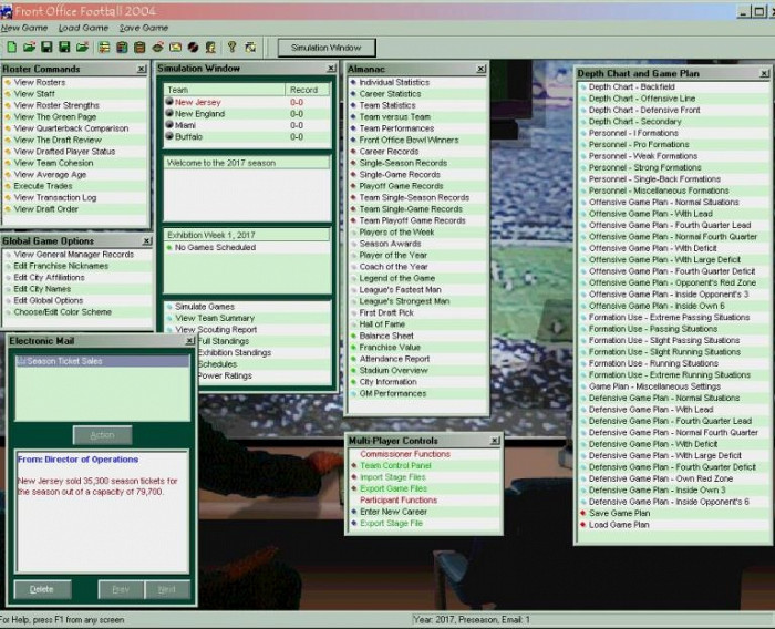Скриншот из игры Front Office Football 2004