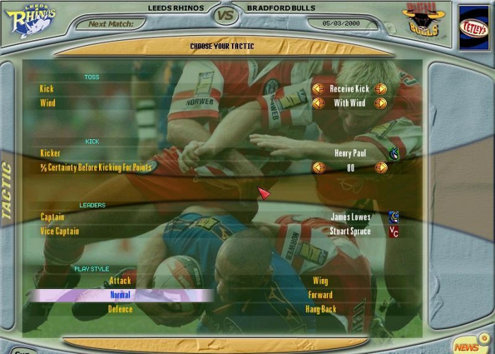 Скриншот из игры Super League Championship Rugby Manager