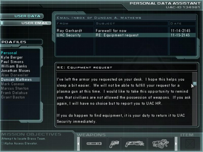 Скриншот из игры Doom 3