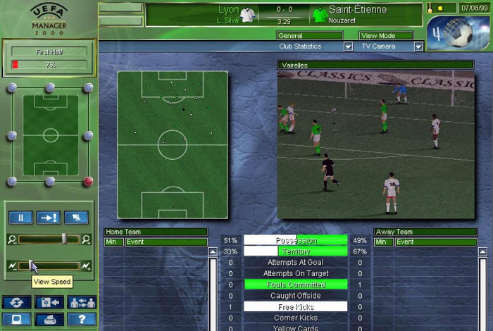 Скриншот из игры UEFA Manager 2000