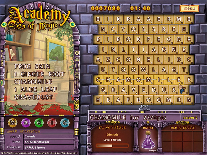 Скриншот из игры Academy of Magic: Word Spells