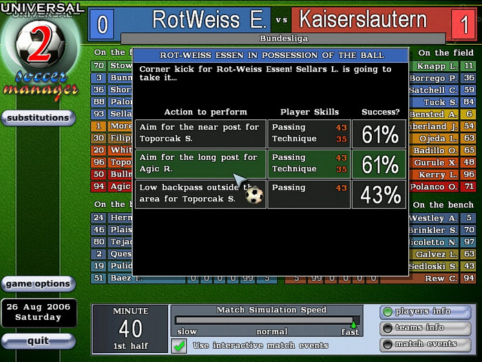 Скриншот из игры Universal Soccer Manager 2