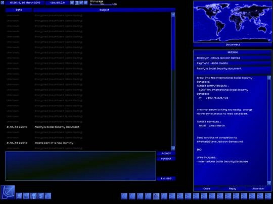 Скриншот из игры Uplink: Hacker Elite