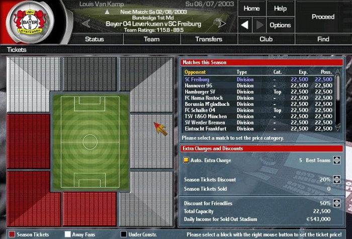 Скриншот из игры Total Club Manager 2004