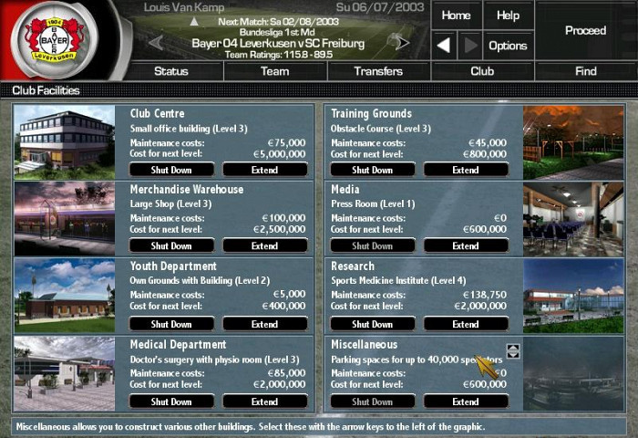 Скриншот из игры Total Club Manager 2004