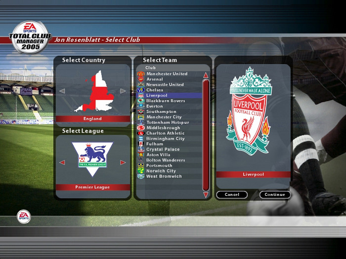 Скриншот из игры Total Club Manager 2005