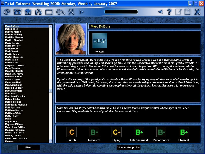 Скриншот из игры Total Extreme Wrestling 2008