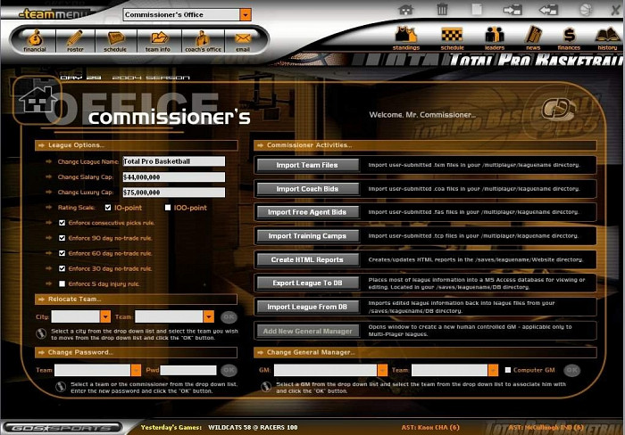 Скриншот из игры Total Pro Basketball 2005
