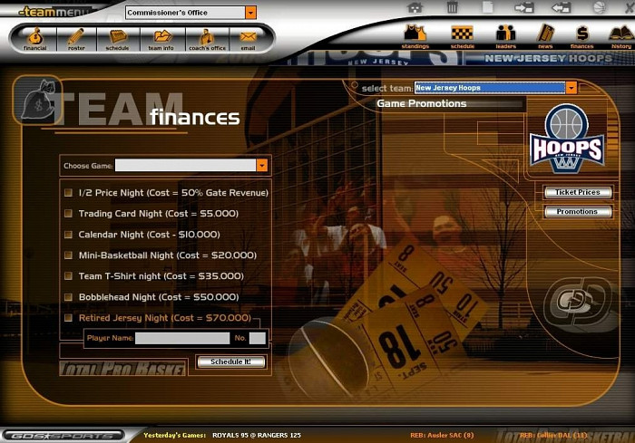 Скриншот из игры Total Pro Basketball 2005