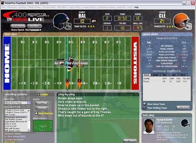 Скриншот из игры Total Pro Football 2004