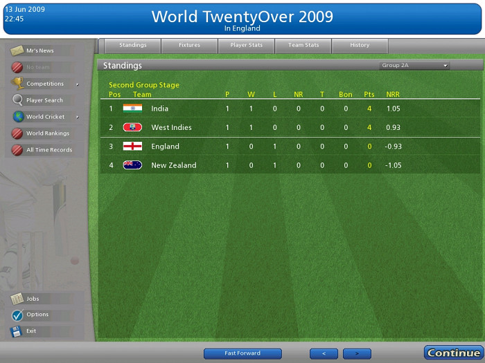 Скриншот из игры Cricket Coach 2009