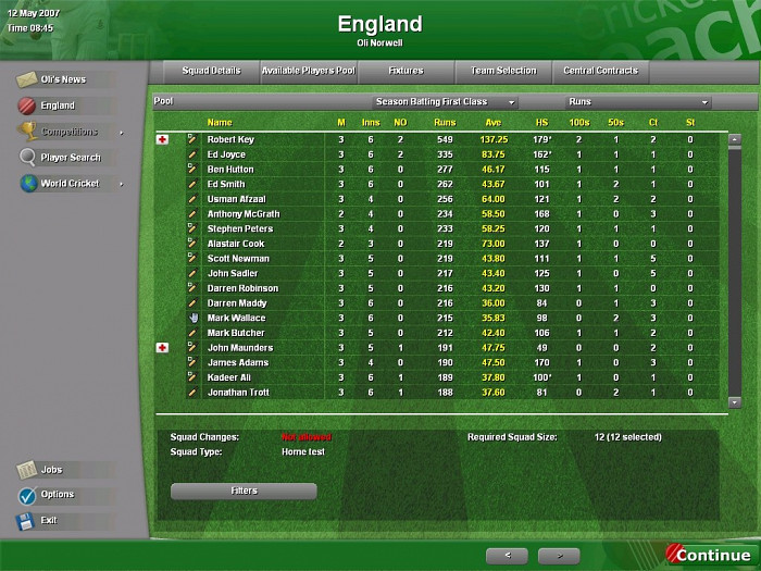 Скриншот из игры Cricket Coach 2007
