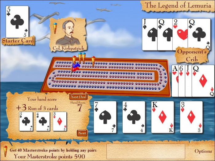 Скриншот из игры Cribbage Quest