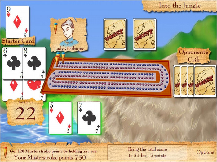 Скриншот из игры Cribbage Quest