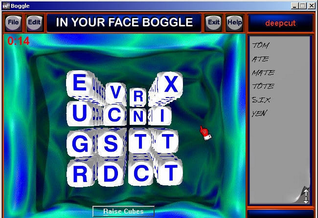 Скриншот из игры Boggle