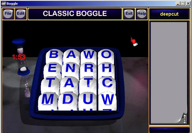 Скриншот из игры Boggle