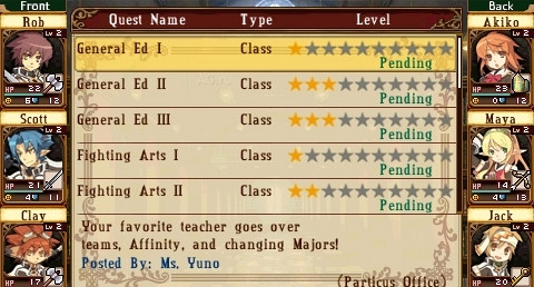 Скриншот из игры Class of Heroes