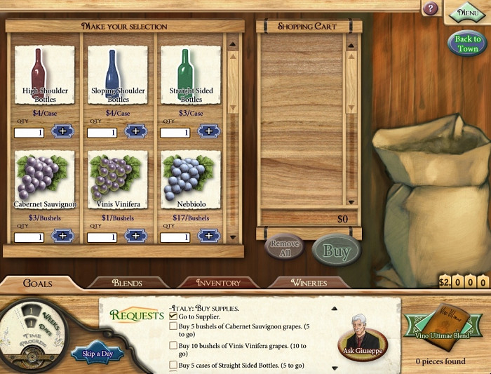 Скриншот из игры Winemaker Extraordinaire
